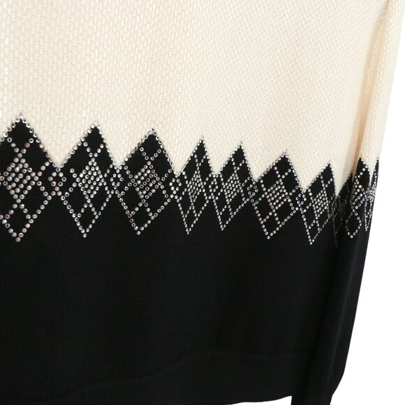 St. John Evening Black Ivory Paillette & Crystal Embellished Knit Jacket 6 - Picture 7 of 10